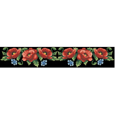 СЖ003шЧнннн Барвиста вишиванка Заготовка для вишивки - Спідниця жіноча Маки, волошки р.42-54 шовк, чорний