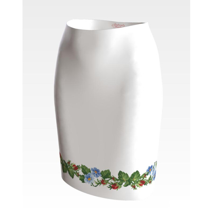 СЖ007кБнннн Спідниця жіноча, атлас-коттон, білий. Барвиста вишиванка. Заготовка для вишивки бісером