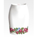 СЖ009кБнннн Спідниця жіноча, атлас-коттон, білий. Барвиста вишиванка. Заготовка для вишивки бісером