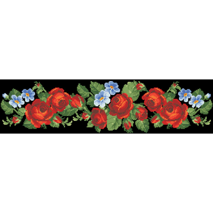 СЖ011дЧнннн Барвиста вишиванка Заготовка для вишивки - Спідниця жіноча Пристрасні троянди, фіалки р.42-54 домоткане полотно, чорний