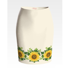 СЖ012дМнннн Барвиста вишиванка Заготовка для вишивки - Спідниця жіноча Соняхи р.42-54 домоткане полотно, бежевий