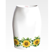 СЖ012пБнннн Барвиста вишиванка Заготовка для вишивки - Спідниця жіноча Соняхи р.42-54 габардин, білий