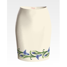 СЖ015кМнннн Барвиста вишиванка Заготовка для вишивки - Спідниця жіноча Іриси р.42-54 атлас, бежевий