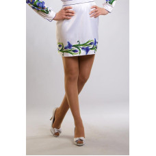 СЖ015шБнннн Барвиста вишиванка Заготовка для вишивки - Спідниця жіноча Іриси р.42-54 шовк, білий