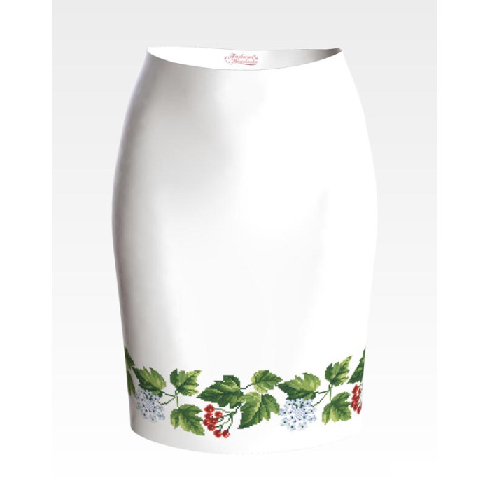 СЖ016шБнннн Барвиста вишиванка Заготовка для вишивки - Спідниця жіноча Цвіт калини р.42-54 шовк, білий