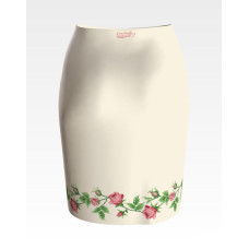 СЖ017кМнннн Барвиста вишиванка Заготовка для вишивки - Спідниця жіноча Тендітні троянди р.42-54 атлас, бежевий