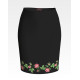 СЖ017шЧнннн Барвиста вишиванка Заготовка для вишивки - Спідниця жіноча Тендітні троянди р.42-54 шовк, чорний