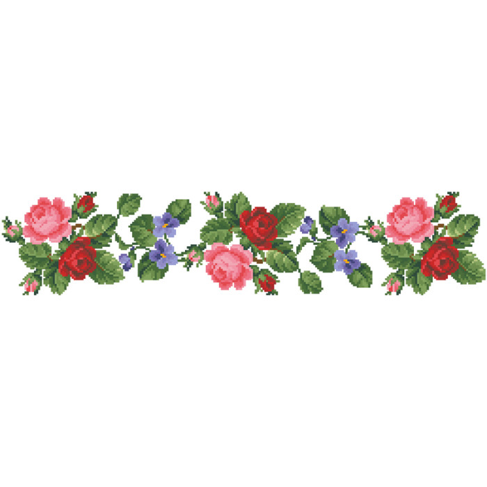 СЖ021лБнннн Барвиста вишиванка Заготовка для вишивки - Спідниця жіноча Троянди, фіалки, конвалії р.42-54 льон, білий