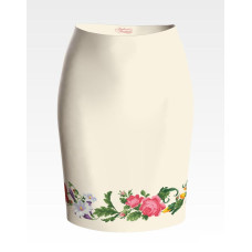 СЖ023дМнннн Барвиста вишиванка Заготовка для вишивки - Спідниця жіноча Королівські квіти р.42-54 домоткане полотно, бежевий