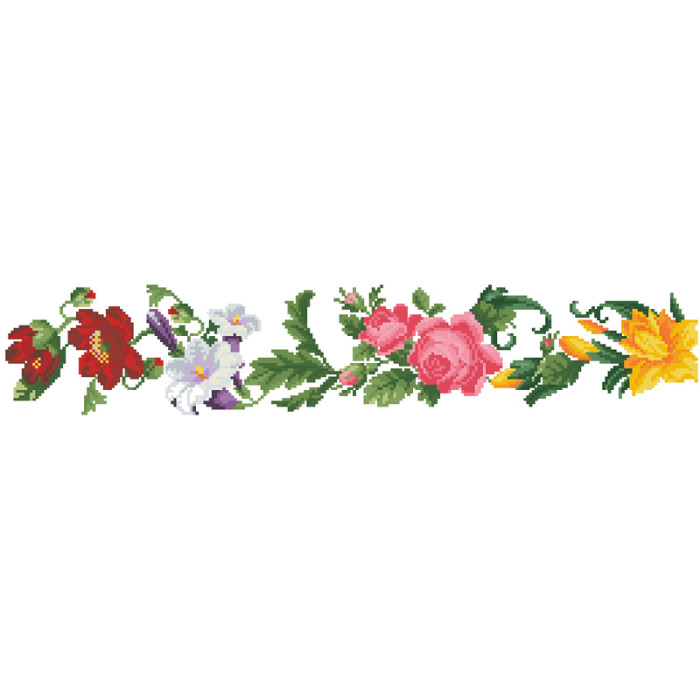 СЖ023пБнннн Барвиста вишиванка Заготовка для вишивки - Спідниця жіноча Королівські квіти р.42-54 габардин, білий