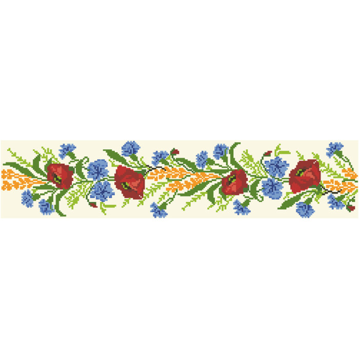 СЖ024кМнннн Барвиста вишиванка Заготовка для вишивки - Спідниця жіноча Польові квіти р.42-54 атлас, бежевий