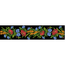 СЖ024шЧнннн Барвиста вишиванка Заготовка для вишивки - Спідниця жіноча Польові квіти р.42-54 шовк, чорний