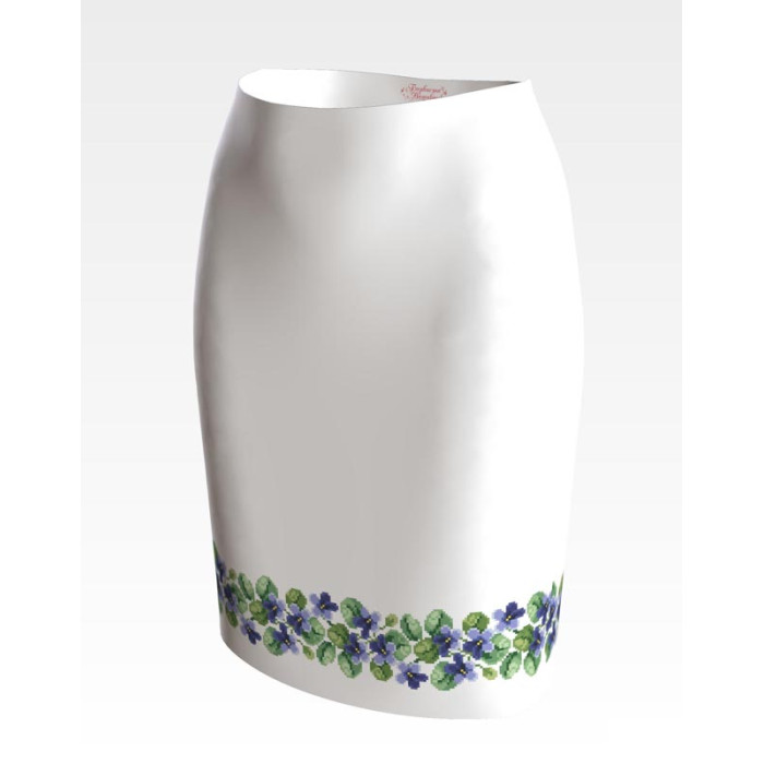 СЖ025кБнннн Спідниця жіноча, атлас-коттон, білий. Барвиста вишиванка. Заготовка для вишивки бісером