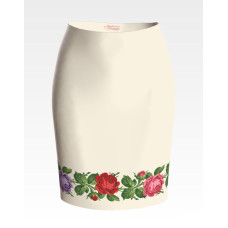 СЖ027шМнннн Барвиста вишиванка Заготовка для вишивки - Спідниця жіноча Романтичні троянди р.42-54 шовк, бежевий