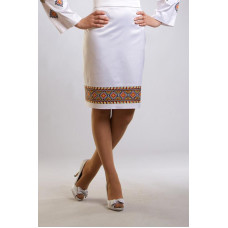 СЖ028пБнннн Барвиста вишиванка Заготовка для вишивки - Спідниця жіноча Прикарпаття р.42-54 габардин, білий