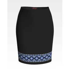 СЖ031шЧнннн Барвиста вишиванка Заготовка для вишивки - Спідниця жіноча Ніжність р.42-54 шовк, чорний