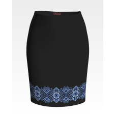 СЖ034шЧнннн Барвиста вишиванка Заготовка для вишивки - Спідниця жіноча Кучерява безмежність р.42-54 шовк, чорний