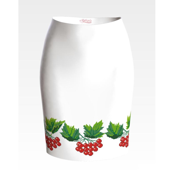 СЖ037пБнннн Барвиста вишиванка Заготовка для вишивки - Спідниця жіноча Калина р.42-54 габардин, білий