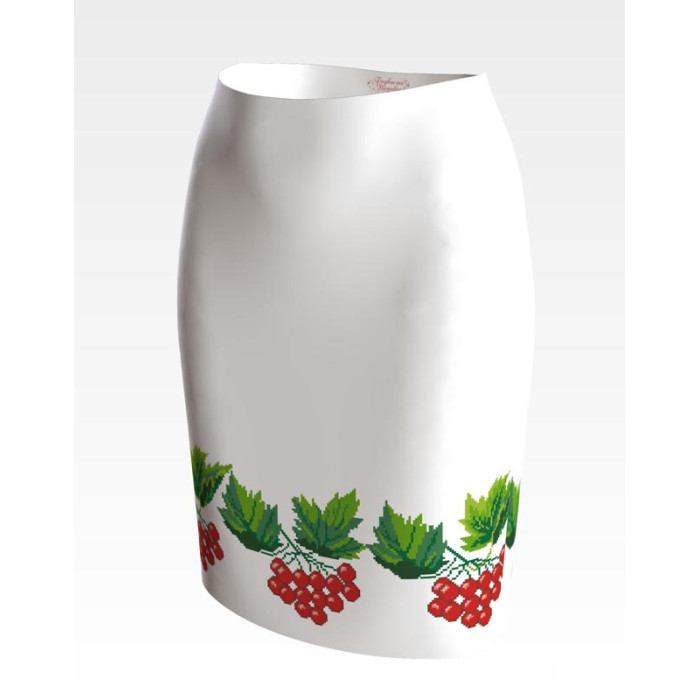 СЖ037пБнннн Барвиста вишиванка Заготовка для вишивки - Спідниця жіноча Калина р.42-54 габардин, білий