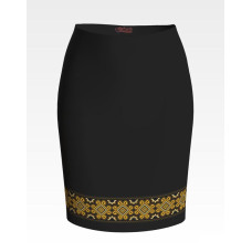 СЖ038шЧнннн Барвиста вишиванка Заготовка для вишивки - Спідниця жіноча Сонячна р.42-54 шовк, чорний