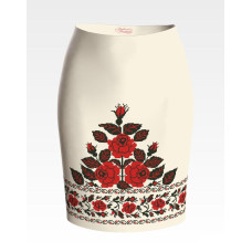 СЖ043кМнннн Барвиста вишиванка Заготовка для вишивки - Спідниця жіноча Весільні пари р.42-54 атлас, бежевий