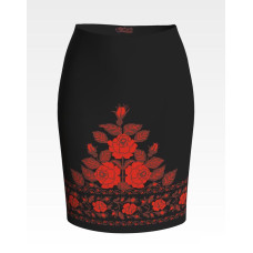 СЖ043шЧнннн Барвиста вишиванка Заготовка для вишивки - Спідниця жіноча Весільні пари р.42-54 шовк, чорний