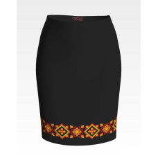 СЖ045шЧнннн Барвиста вишиванка Заготовка для вишивки - Спідниця жіноча Намисто р.42-54 шовк, чорний