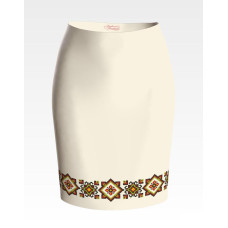 СЖ045шМнннн Барвиста вишиванка Заготовка для вишивки - Спідниця жіноча Намисто р.42-54 шовк, бежевий