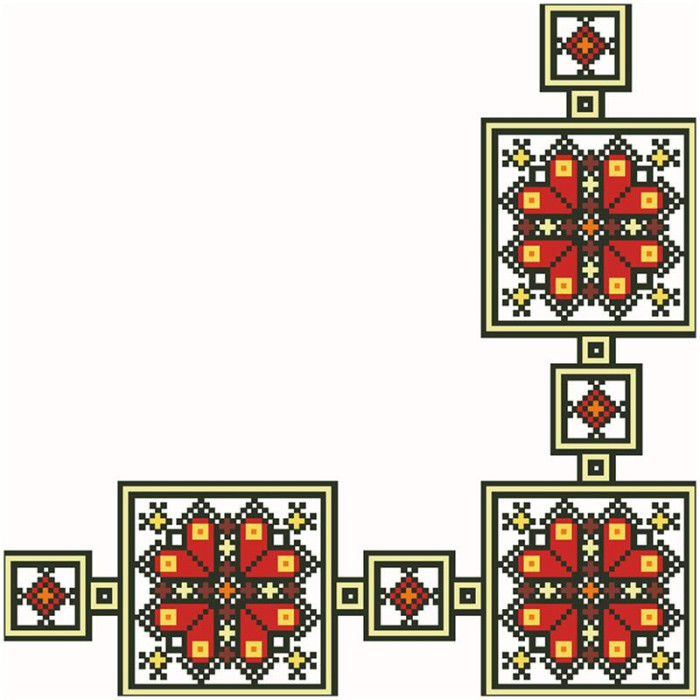 СЖ047кБнннн Спідниця жіноча, атлас-коттон, білий. Барвиста вишиванка. Заготовка для вишивки бісером