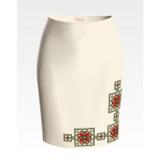 СЖ047кМнннн Барвиста вишиванка Заготовка для вишивки - Спідниця жіноча Весняна р.42-54 атлас, бежевий