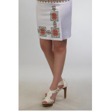 СЖ047шБнннн Барвиста вишиванка Заготовка для вишивки - Спідниця жіноча Весняна р.42-54 шовк, білий