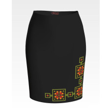 СЖ047шЧнннн Барвиста вишиванка Заготовка для вишивки - Спідниця жіноча Весняна р.42-54 шовк, чорний