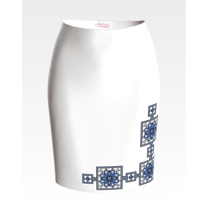 СЖ048пБнннн Барвиста вишиванка Заготовка для вишивки - Спідниця жіноча Весняна р.42-54 габардин, білий