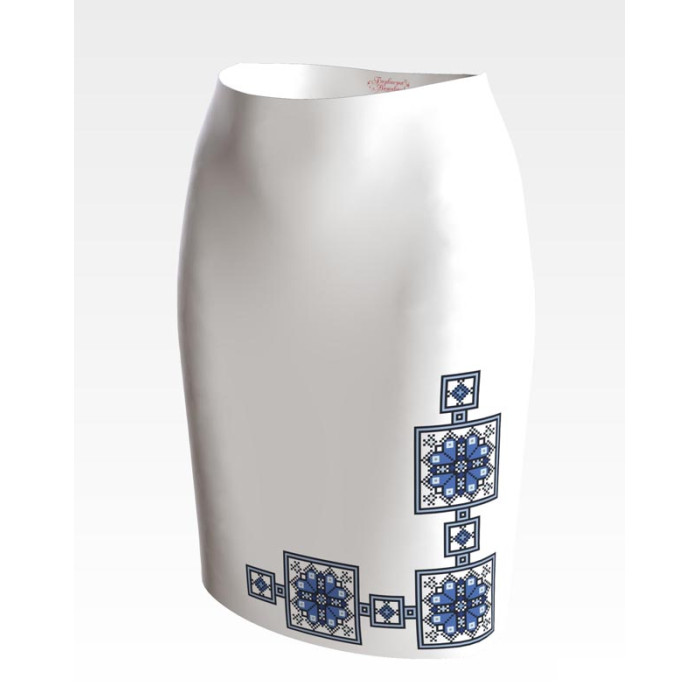 СЖ048пБнннн Барвиста вишиванка Заготовка для вишивки - Спідниця жіноча Весняна р.42-54 габардин, білий