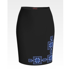 СЖ048шЧнннн Барвиста вишиванка Заготовка для вишивки - Спідниця жіноча Весняна р.42-54 шовк, чорний