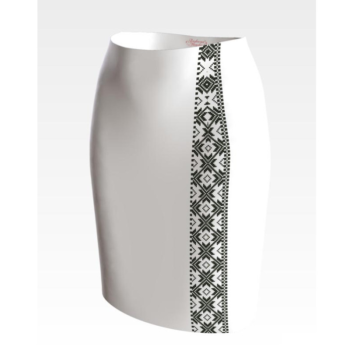 СЖ049кБнннн Спідниця жіноча, атлас-коттон, білий. Барвиста вишиванка. Заготовка для вишивки бісером