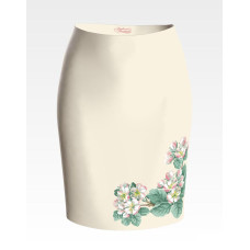 СЖ052кМнннн Барвиста вишиванка Заготовка для вишивки - Спідниця жіноча Яблуневий цвіт р.42-54 атлас, бежевий