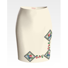 СЖ053шМнннн Барвиста вишиванка Заготовка для вишивки - Спідниця жіноча Витончені троянди, незабудки р.42-54 шовк, бежевий