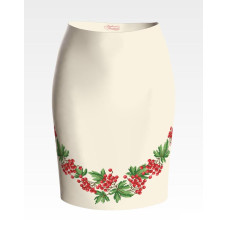 СЖ057дМнннн Барвиста вишиванка Заготовка для вишивки - Спідниця жіноча Ніжна калина р.42-54 домоткане полотно, бежевий