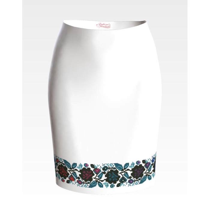 СЖ060пБнннн Барвиста вишиванка Заготовка для вишивки - Спідниця жіноча Борщівська сучасна р.42-54 габардин, білий