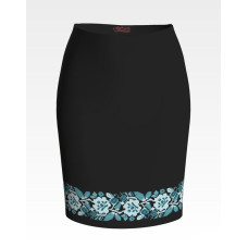 СЖ060шЧнннн Барвиста вишиванка Заготовка для вишивки - Спідниця жіноча Борщівська сучасна р.42-54 шовк, чорний