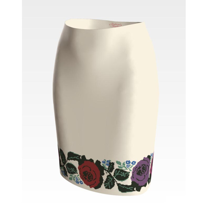 СЖ061дМнннн Барвиста вишиванка Заготовка для вишивки - Спідниця жіноча Борщівська. Троянди р.42-54 домоткане полотно, бежевий