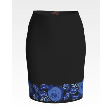 СЖ061шЧнннн Барвиста вишиванка Заготовка для вишивки - Спідниця жіноча Борщівська. Троянди р.42-54 шовк, чорний