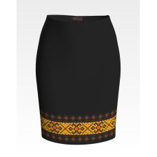 СЖ063шЧнннн Барвиста вишиванка Заготовка для вишивки - Спідниця жіноча Прикарпаття. Оберіг р.42-54 шовк, чорний