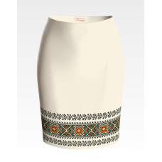 СЖ064кМнннн Барвиста вишиванка Заготовка для вишивки - Спідниця жіноча Борщівська квітка р.42-54 атлас, бежевий