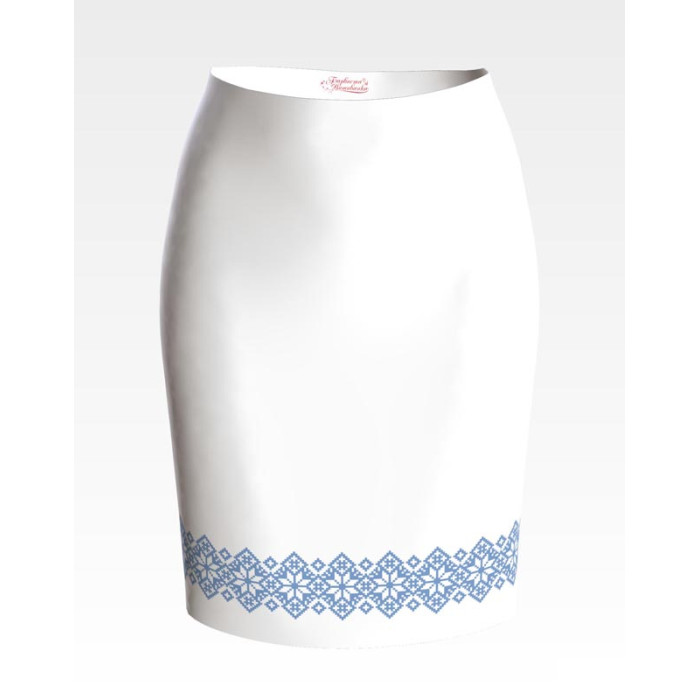 СЖ065кБнннн Спідниця жіноча, атлас-коттон, білий. Барвиста вишиванка. Заготовка для вишивки бісером