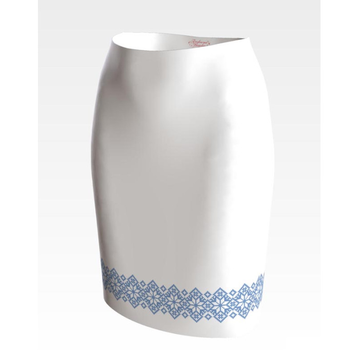 СЖ065кБнннн Спідниця жіноча, атлас-коттон, білий. Барвиста вишиванка. Заготовка для вишивки бісером