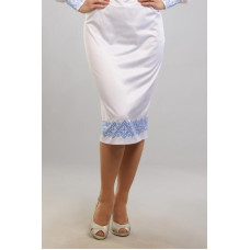 СЖ065пБнннн Барвиста вишиванка Заготовка для вишивки - Спідниця жіноча Мамина ніжність р.42-54 габардин, білий