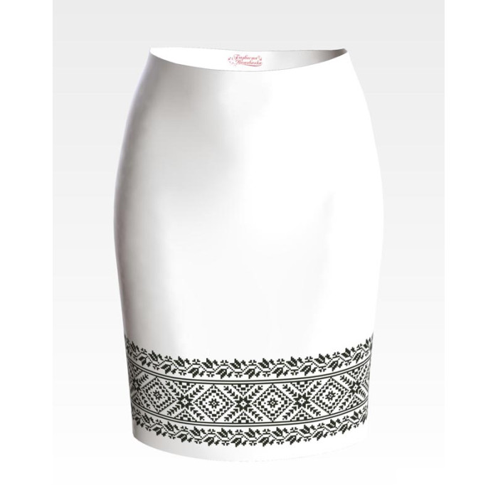 СЖ066пБнннн Барвиста вишиванка Заготовка для вишивки - Спідниця жіноча Жито р.42-54 габардин, білий