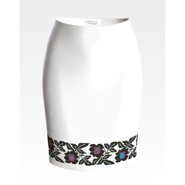 СЖ069пБнннн Барвиста вишиванка Заготовка для вишивки - Спідниця жіноча Зоряна р.42-54 габардин, білий